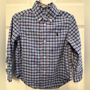 Ralph Lauren Blue Plaid Kids Button-Down Shirt